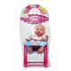 Muñeco Bebe Mini Con Silla De Comer Cariñito
