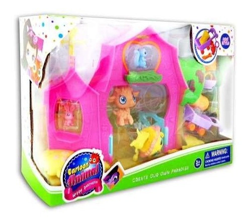 Set De Mascotas Con Casa Y Accesorios Cartoon Animals