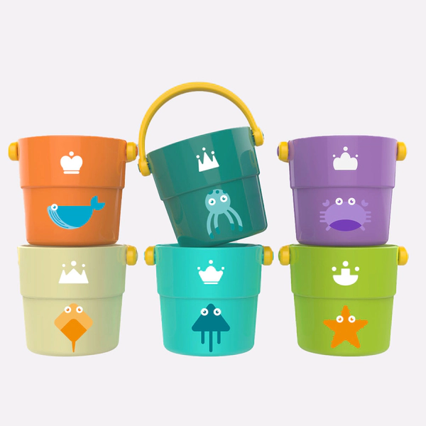 Set X6 Mini Baldes De Juguetes Para Agua, Baño Y Playa