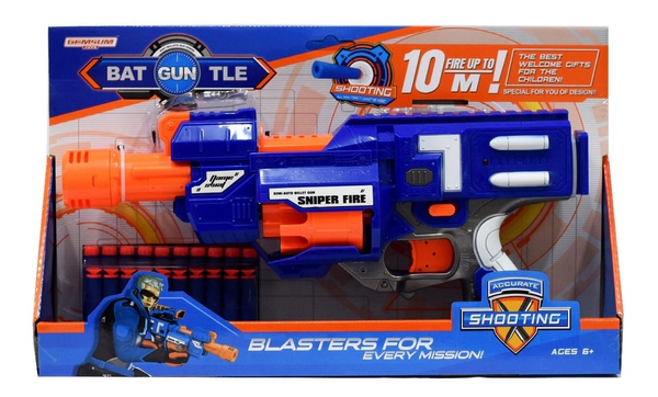 Pistola Grande 40 Cm Dispara 20 Dardos Llegan A 10 Mt Niños