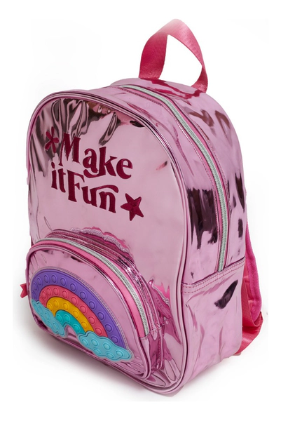Mochila Escolar Espalda Metalizada Arcoíris Pop It 12 Zaphir