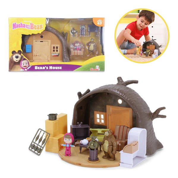 Muñecos De Masha Y El Oso Pack Figuras Casa Del Árbol