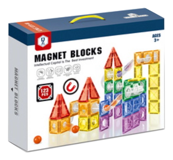 Bloques Magneticos 123 Piezas Pasadizo De Bolitas