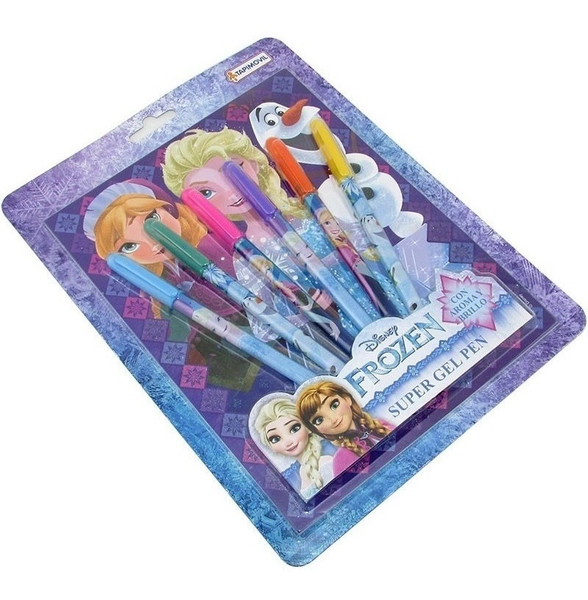 Set Lapiceras Gel Pen Perfumadas Con Cuaderno Disney Frozen