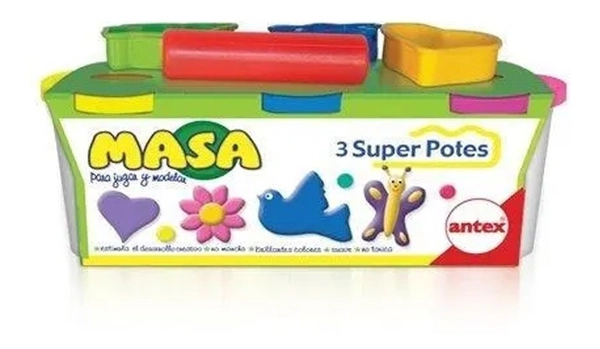 Masa 3 Potes Con Accesorios Para Moldear
