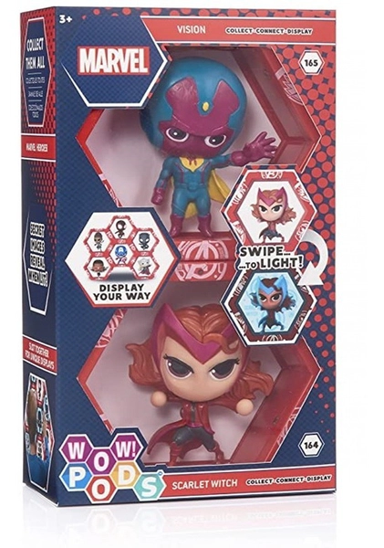 Figura Luminosa Wow! Pod De Vision Y Scarlet Original Marvel