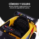 Auto A Batería De Carrera 6v Control Padres Luces Sonido AMARILLO