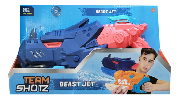 Pistola De Agua Beast Jet Dinosaurio 35cm Team Shotz