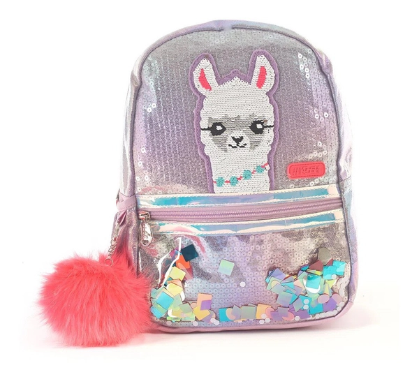 Mochila Kooshi Lentejuelas Llama Confeti Espalda 17 Pulgadas