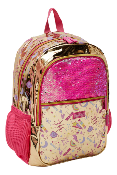Mochila Escolar Lentejuelas Metalizada De Espalda 17' Zaphir