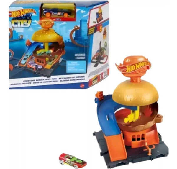 Hot Wheels City Autoservicio De Hamburguesas Pista Vehículo