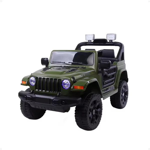 Auto Jeep A Batería 12v Control Remoto Luz Música Giro VERDE