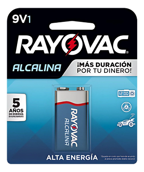 Pila Bateria Alcalina 9v Rectangular - 1 Unidad Rayovac