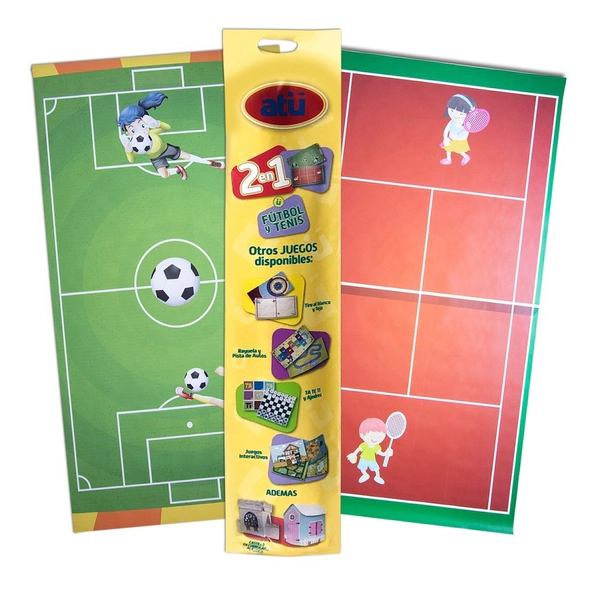 Alfombra Reversible Infantil De Pvc 2 En 1 Futbol Y Tenis