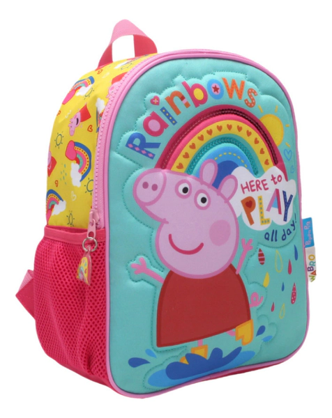 Mochila Escolar Peppa Pig Arcoiris Espalda 12 Surtida Wabro