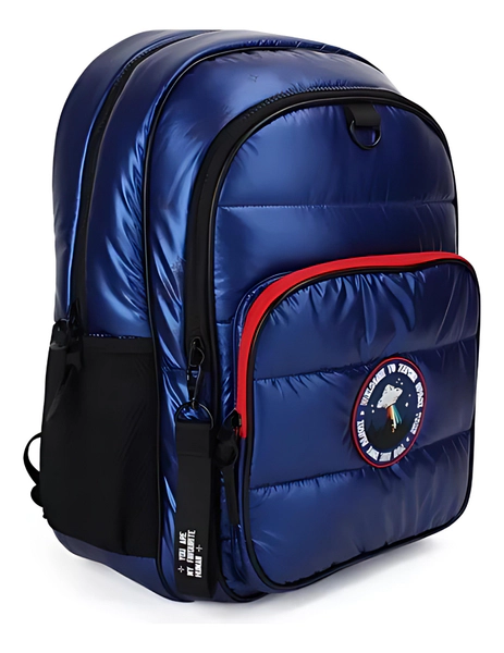 Mochila Escolar De Espalda Ovni Azul 3 Cierres 16' Zaphir