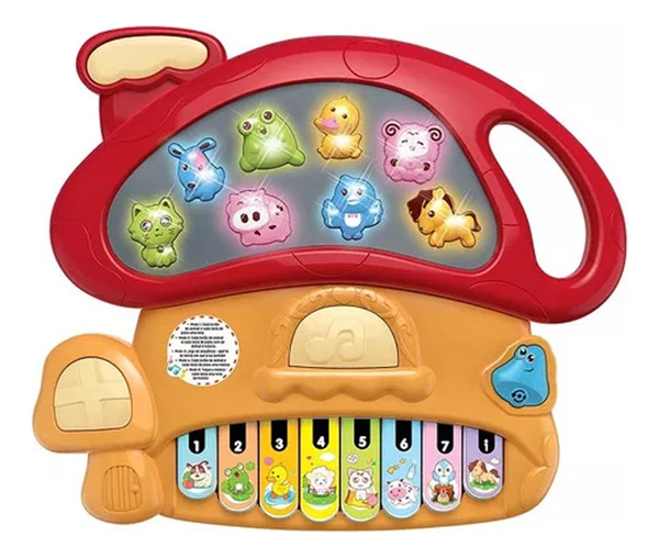 Teclado Musical Infantil Con Luces En Forma De Hongo