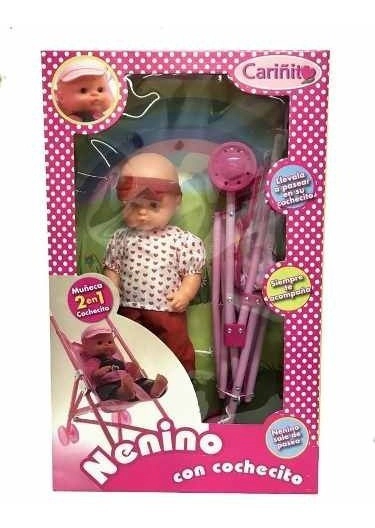 Nenino Con Cochecito Cariñito Bebes Original