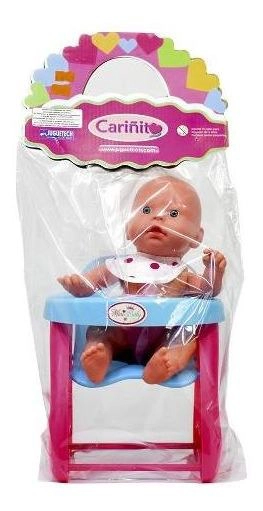 Muñeco Bebe Mini Con Silla De Comer Cariñito