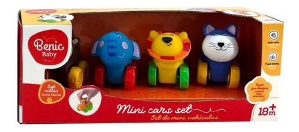 Set De Mini Autitos Con Forma De Animalitos Benic Baby Orig.