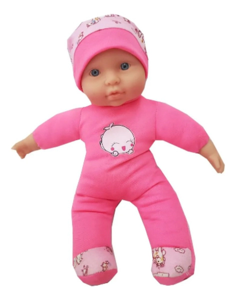 Muñeca Bebe Soft Chico Cabeza De Goma Rosa Elefante Dumbo