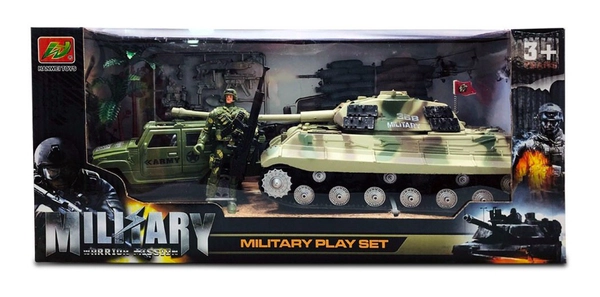 Set Militar Completo De Juguete Con Tanque Y Jeep Soldaditos