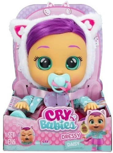 Cry Babies Daisy Dressy Muñeca Con Pelo Real Bebes Llorones