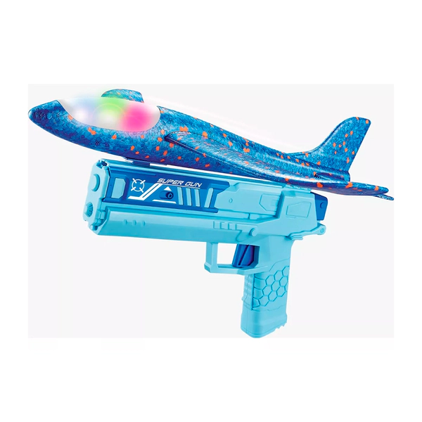 Pistola Fly Shoot Con Lanzador De Avion Luminoso Resistente