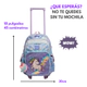 Mochila Escolar Unicornio 18' 4 Cierres C/carro Y Luz Zaphir
