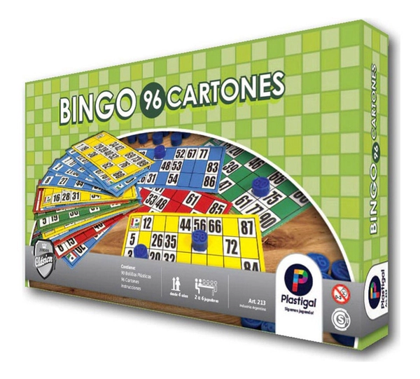 Juego De Mesa Bingo 96 Cartones Original Plastigal