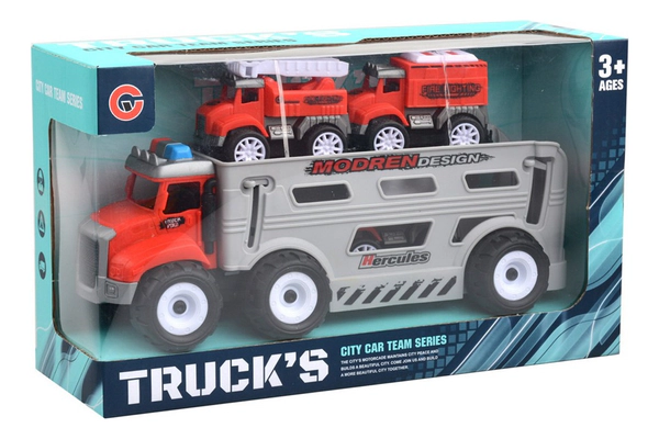 Camión Mosquito Bombero Friccion Con Tres Autos