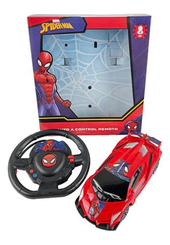 Spiderman Auto A Radio Control Con Luz Marvel