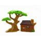 Set Animalitos De Juguete Con Cabaña Tipo Playmobil