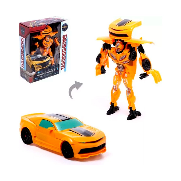 Robot Transformer Figura De Acción Auto Robot Con Accesorios Amarillo