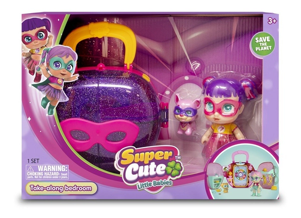 Super Cute Mini Muñeca Glitzi Cool C/ Valija Y Mascota