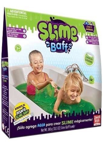 Slime Baff Masa Pegajoza Verde Juego Llena 2 Bañeras 300 Gr