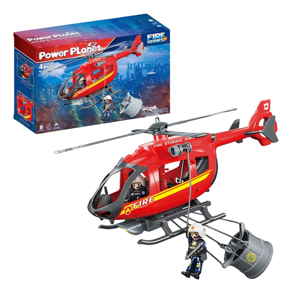 Playset Muñecos Bomberos C/helicoptero Luz Y Sonido