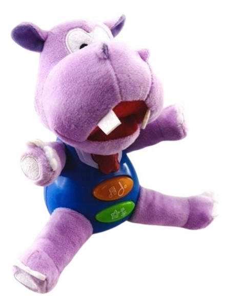 Peluche Hipopotamo Interactivo Bebe Con Luces Y Musica