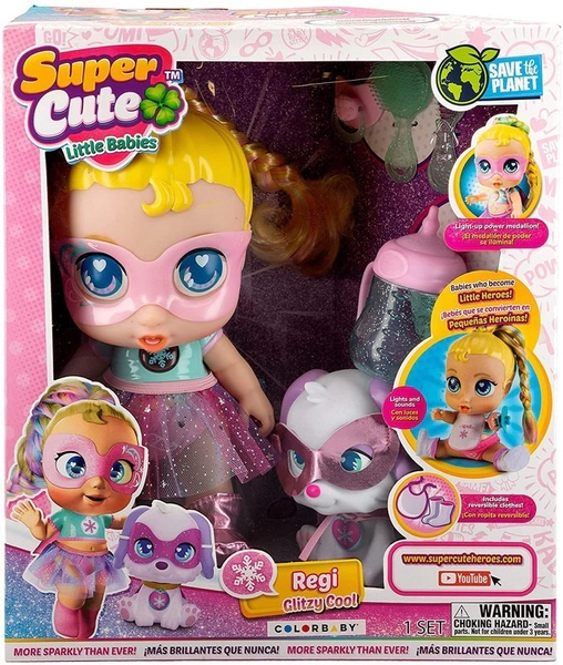 Super Cute Regi Muñecas Heroínas Biberón Y Mascota Cuotas
