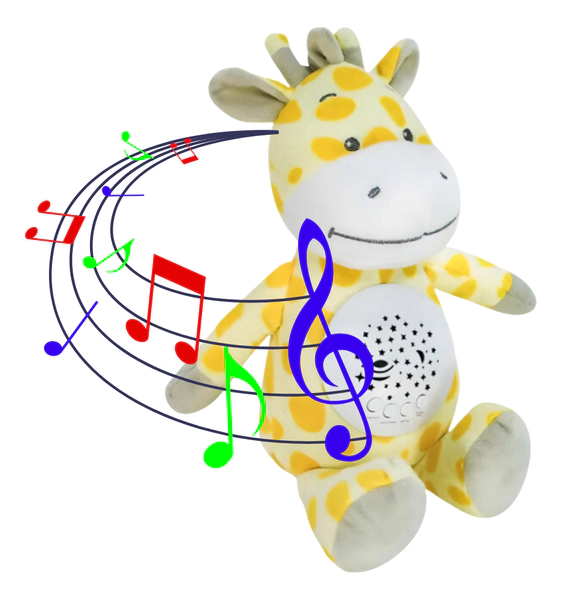 Peluche Jirafa Proyector De Luz Con 3 Colores Y 10 Sonidos