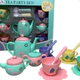 Set Juego Tazas Para Tomar El Te Con Tetera Cucharas Platos