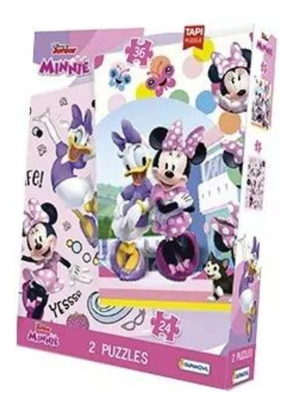 Rompecabezas Minnie 2 En 1 Disney 24 Y 36 Piezas Tapimovil