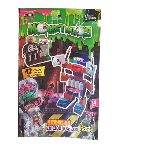 Bloques Rasti Monstruos Serie 2 Con 47 Piezas Y Stickers