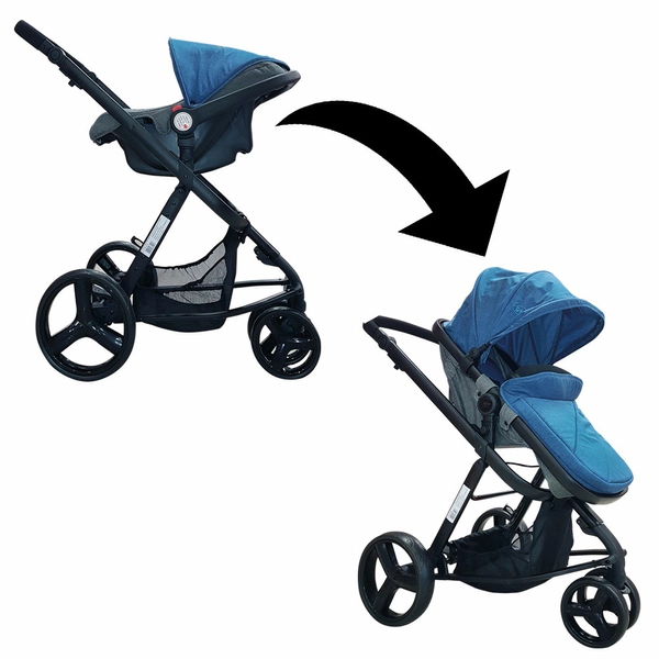 Cochecito 3 En 1 De Aluminio Liviano Con Moises Y Huevito