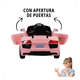 Auto A Batería Rosa Con R/control Padres 6v Luces Sonido