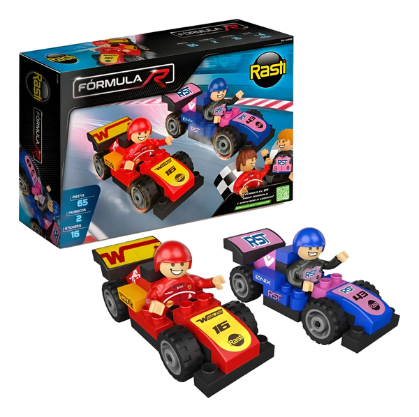 Bloques Rasti Formula R Carrera 2 Autos 65 Piezas
