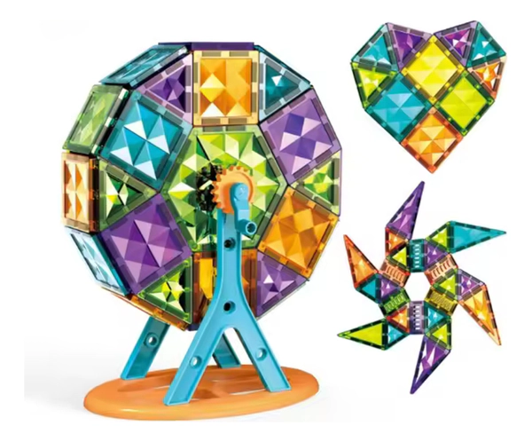 Juego Magnético Para Niños Y Niñas De 63 Piezas Multicolor