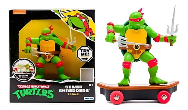Tortugas Ninja Con Skate Y Accesorios 12cm Surtido Wabro