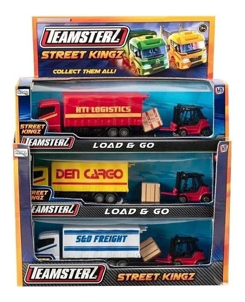 Set Camión Y Montacarga Teamsterz Con Piezas Móviles