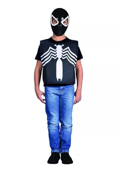 Disfraz Spiderman Negro Mascara Y Pechera Ultimate